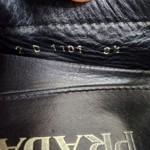 Prada Mens Black Leather Slip On Driving Loafer Shoes 8.5 - Picture 8 of 9